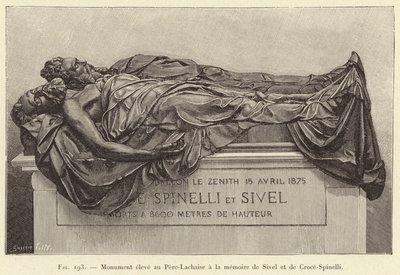 Monumento erigido en Père-Lachaise en memoria de Sivel y Croce-Spinelli de French School