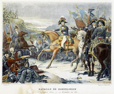 Victoria de Moreau sobre los austriacos comandados por el Archiduque Juan el 3 de diciembre de 1800 en la Batalla de Hohenlinden (Baviera - Alemania). de French School