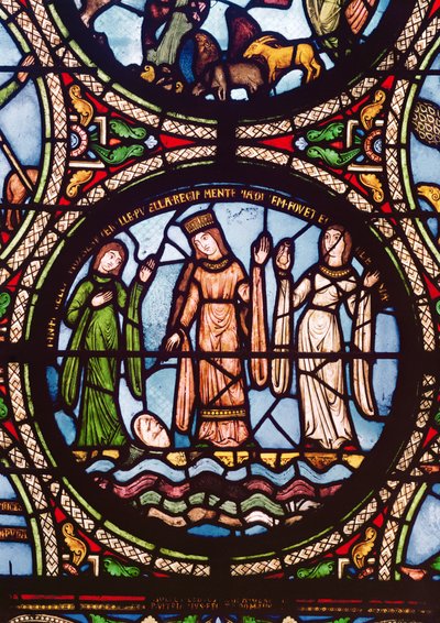 Moisés salvado del agua, siglos XII-XIII de French School
