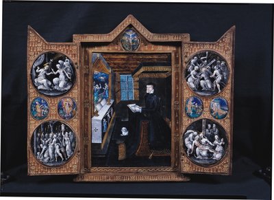 Gabinete de luto con escenas de la vida de Cristo y atributos de Enrique II (1519-59) y Catalina de Médici (1519-89) de French School