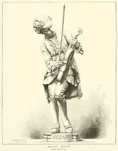 Mozart niño, Estatua de M Barrias de French School