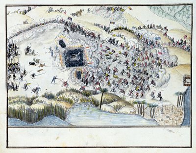Ms.1688, Batalla en el desierto durante la campaña egipcia de Bonaparte, 1798 de French School