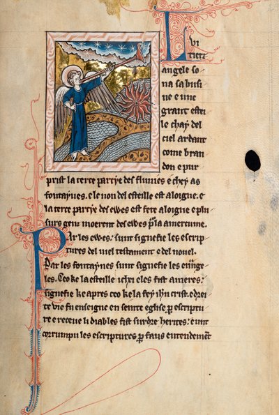 Ms65 f29r, Comentario sobre el Apocalipsis de San Juan, finales del siglo XIII de French School