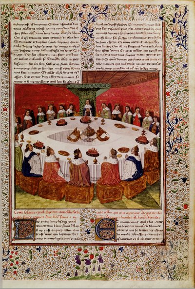Aparición del Santo Grial, de la Queste del Saint Graal, c.1470 de French School