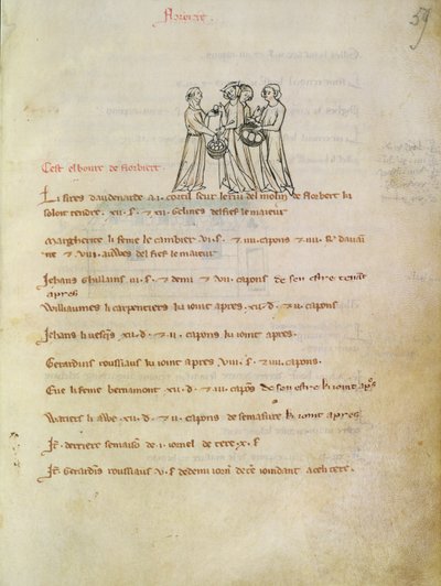 Ms 1175 f.59r Mujeres comprando huevos, del Vieil Rentier d