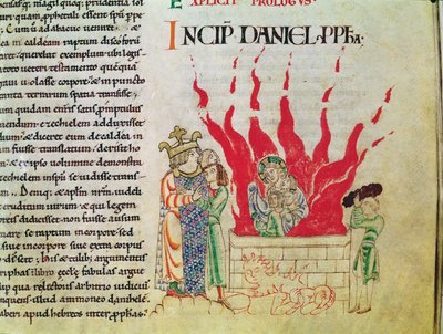 Ms 12-15 t.3 f.64 Los Niños en el Horno, de la Biblia de Etienne Harding de French School