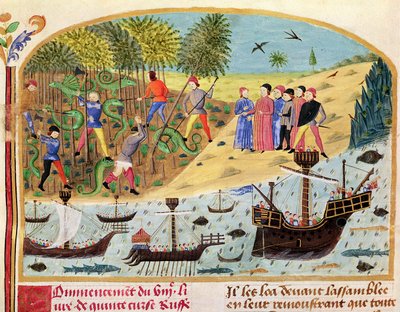 Ms 1335 f.180 La flotilla de Alejandro Magno, de Vie d