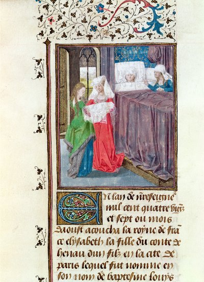 Ms 149 t.3 f.119 El nacimiento de Luis (1187-1226) en 1187, de la 