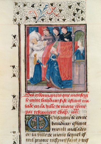 Ms 149 t.3 fol.163 Última enfermedad del Conde Balduino V de Hainault de French School