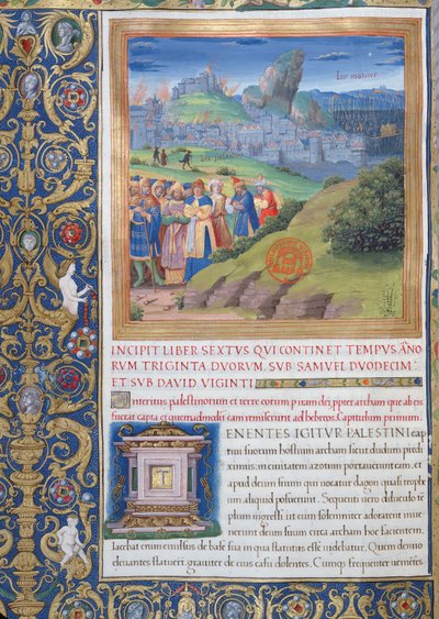 Ilustración del Libro VI (Desde la Muerte de Elí hasta la Muerte de Saúl), Capítulo 1 de las Antigüedades de los Judíos (Antiquitates Judaicae) de Flavio Josefo - La destrucción que vino de French School