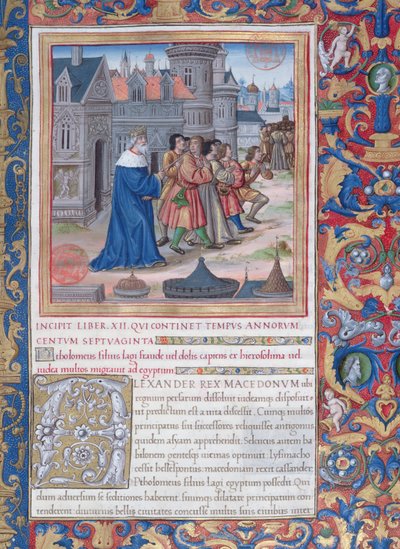Ilustración del Libro XII (Desde la Muerte de Alejandro Magno hasta la Muerte de Judas Macabeo), Capítulo 1 de las Antigüedades de los Judíos (Antiquitates Judaicae) de Flavio Josefo de French School