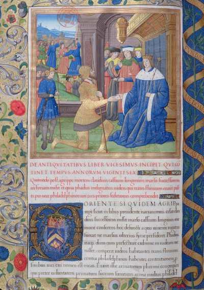 Ilustración del Libro XX (Desde el procurador Fado hasta Floro), Capítulo 1 de las Antigüedades de los Judíos (Antiquitates Judaicae) de Flavio Josefo de French School