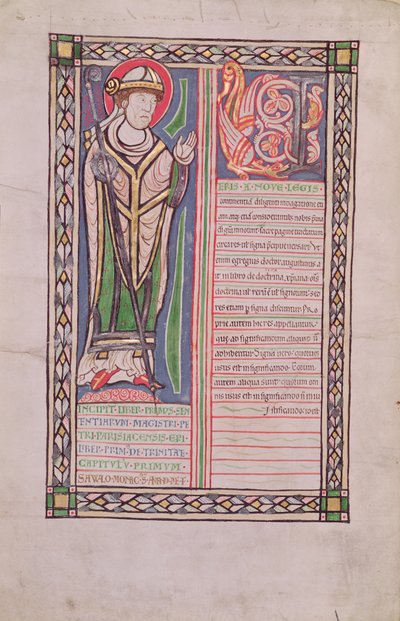 Ms 186 Fol.2v Pierre Lombard obispo de París, del Liber Quatuor Sententiarum (Libro de Sentencias), c.1160 de French School