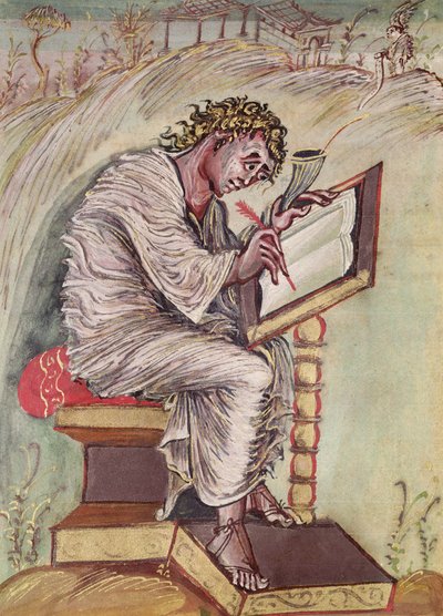San Mateo, de los Evangelios de Ebbo, c.816-835 de French School