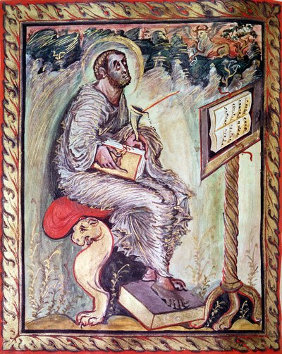 Ms 1 fol.90v San Lucas, de los Evangelios de Ebbo, c.816-835 de French School