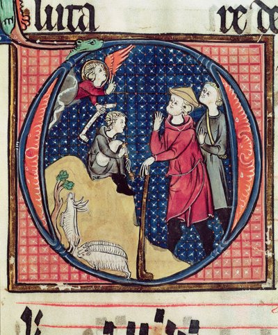Anunciación a los pastores, de un antifonario, 1257 de French School