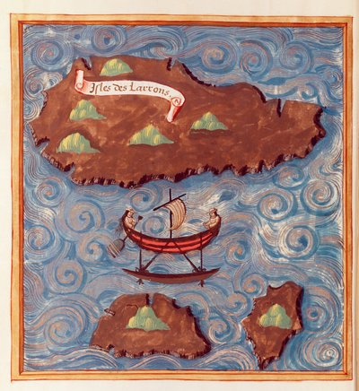 Mapa de las Islas Ladrones, de un relato del viaje de Fernando de Magallanes de French School