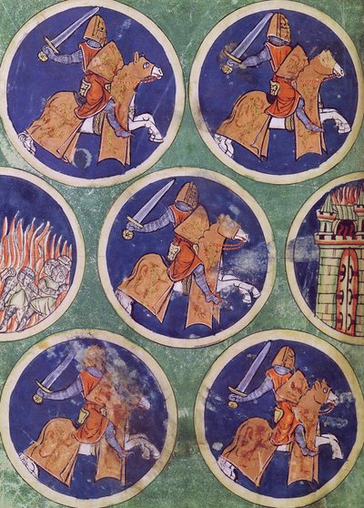 Ms 3516 fol.217v Cinco caballeros de French School