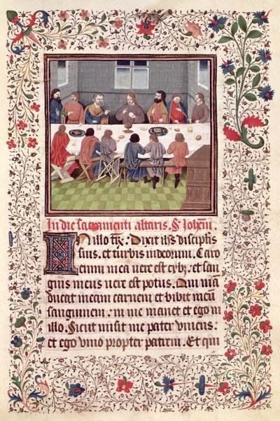 Ms 370 fol.184 La Última Cena de French School