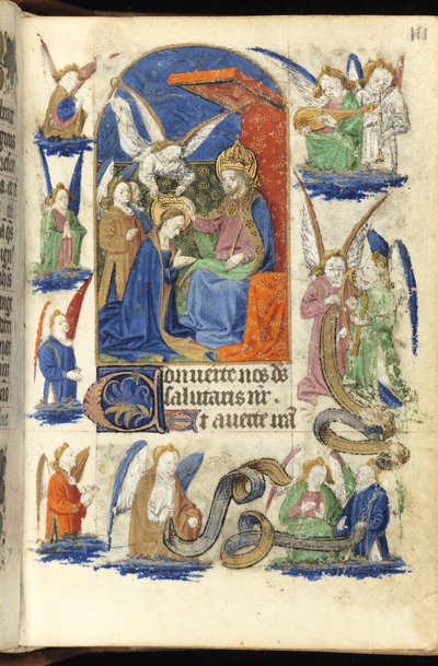 Ms 39-1950 f.111r Coronación de la Virgen de French School