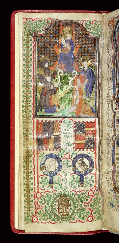 Ms 40-1950, f.7v: Página de dedicación de un Libro de Horas perteneciente a John Talbot, c.1424 de French School