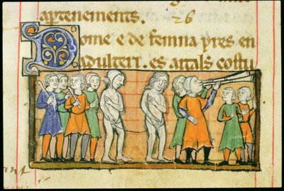 Castigo de dos adúlteros por procesión desnuda por la ciudad, de Livre Juratiore d