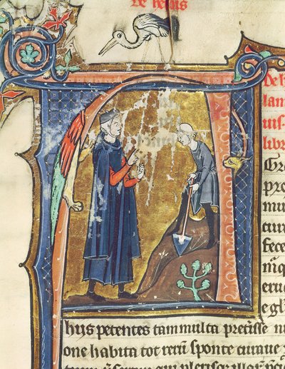 Ms 426 fol.6 Excavando, de Le Miroir de la Nature por Vincent de Beauvais de French School