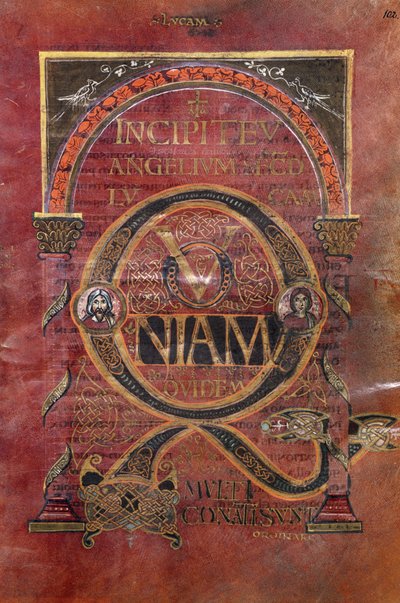 Ms 4 fol.102v Prólogo del Evangelio de San Lucas, del Evangelio de San Riquier, c.800 de French School