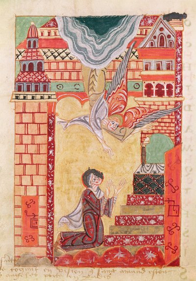 Ms 501 Visión de Santa Aldegonda de Maubeuge, de La Vida y Milagros de San Amand de French School