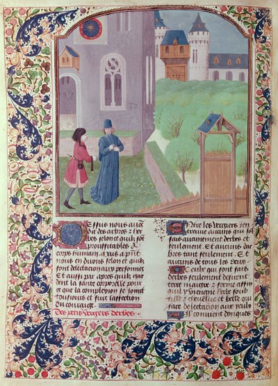 Ms 5064 f.202v El Huerto, ilustración de Le Livre des Prouffitz Champestres de Pietro de Crescenzi (1230-132021) de French School