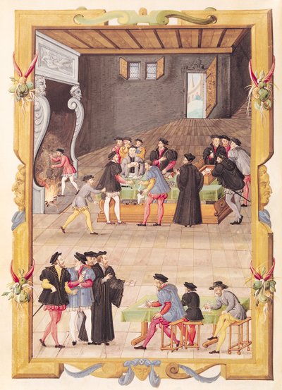 Los notarios y los secretarios del rey en el salón del Colegio de Notarios y Secretarios del Rey de French School