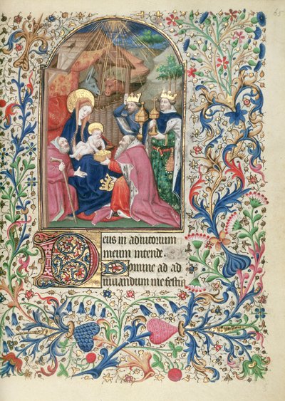 Adoración de los Magos, de un Libro de Horas, c.1460 de French School