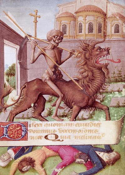 Ms 89 fol.88 El Triunfo de la Muerte, de un Libro de Horas de French School