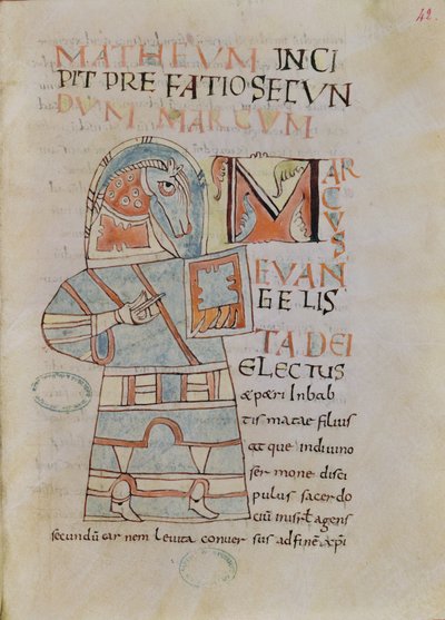 Ms 8 f.42 San Marcos el Evangelista de French School