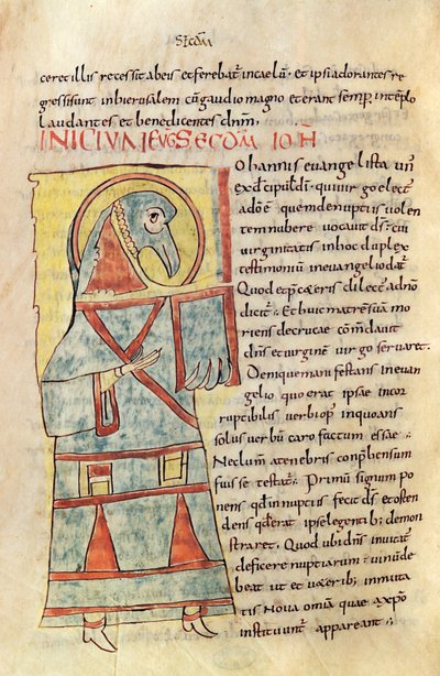Ms 8 f.95v San Juan el Evangelista de French School