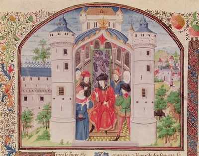 Presentación de La Economía, de Ética, Política y Economía de Aristóteles (384-322 a.C.) (detalle) de French School