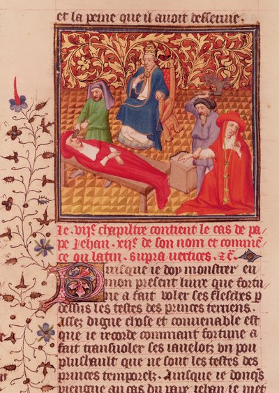 El Papa Juan XII castigando a sus enemigos tras su regreso a Roma en 964 de French School