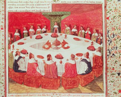 Ms Fr 112 f.5 La Mesa Redonda y el Santo Grial, del Livre de Messire Lancelot du Lac, 1470 de French School