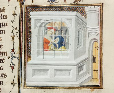 Caridad Romana: Cimon y Pero, de De Claris Mulieribus, por Giovanni Boccaccio (1313-75) de French School