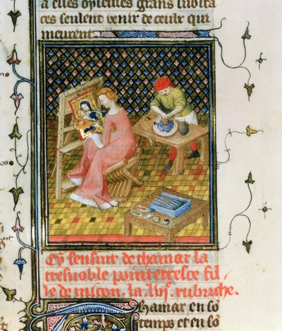 La historia de Thamyris, de `De Claris Mulieribus, de las Obras de Giovanni Boccaccio de French School