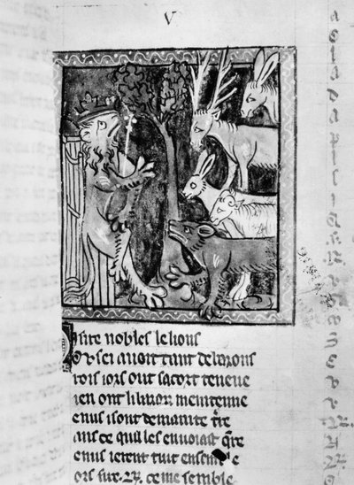 Ms Fr 1581 Noble en la corte, ilustración del Roman de Renart de French School