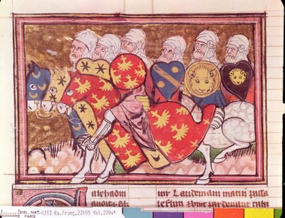 El ejército de Saladino, de Le Roman de Godefroi de Bouillon, 1337 de French School