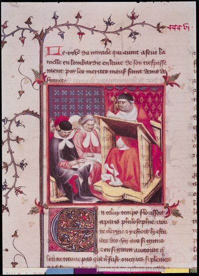 Un profesor en la Universidad de París, de las Grandes Crónicas de Francia, c.1400 de French School