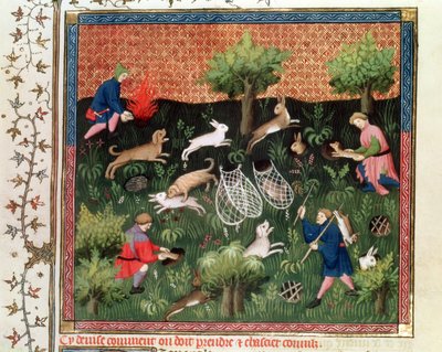 Caza de liebres, del Livre de la Chasse por Gaston Phébus de Foix (1331-91), finales del siglo XV de French School