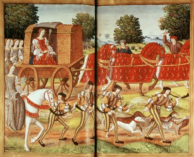 Una caza, ilustración de las Epístolas de Ovidio de French School