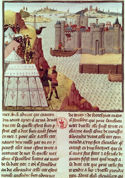 Página de la Histoire du Grand Alexandre de Jean Vauquelin, c.1465 de French School