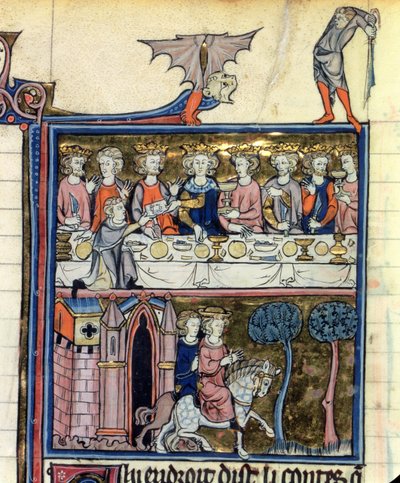 Ms Fr 95 f.326 Rey Arturo y sus caballeros alrededor de la mesa, de l