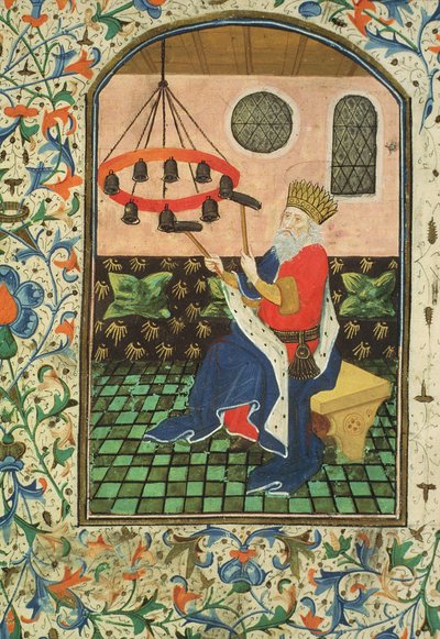 Ms Gen 288 f.183v Rey y música, c.1460 de French School