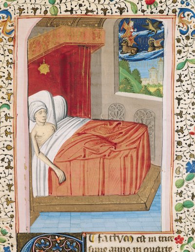 La visión de Ezequiel, de la Biblia de Juan XXII de French School