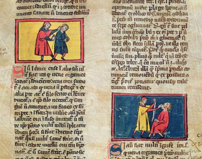 Doctores y pacientes, de una edición del Libro de Cirugía de Rogier de Salerne de French School